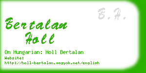 bertalan holl business card